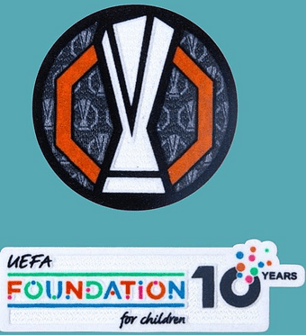 2025-26 Europa League & 10 Years Anniversary Foundation Official Player Issue Size Badge Patch Set