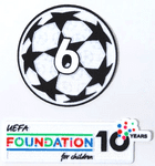 2025-26 Liverpool**UCL STARBALL BOH 6 & UEFA FOUNDATION**Official Player Issue Size Badge Patch Set