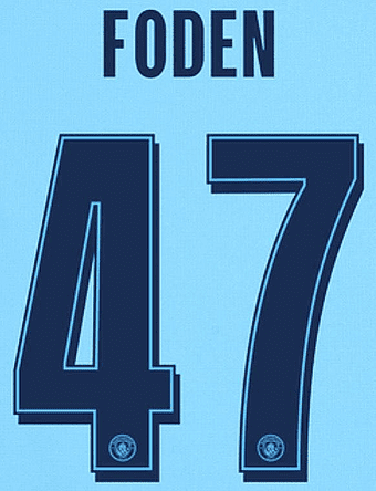2025-26 Manchester City UCL Home Shirt FODEN#47 Official Player Issue Size Name Number Set