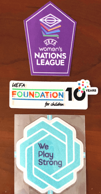 2025-26 UEFA Women's Nations League Official Player Issue Size Football Badge Patch Set