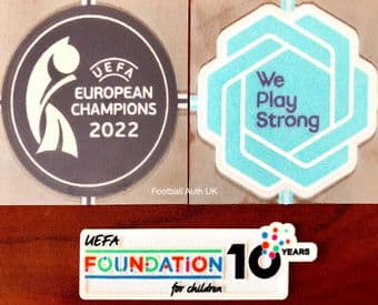 2025 England Women**EURO 2022 CHAMPIONS**Official Player Issue Size Football Badge Patch Set