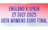 2025 England Women vs Spain**EURO 2025 FINAL**Match Day Transfer Details Football Logo