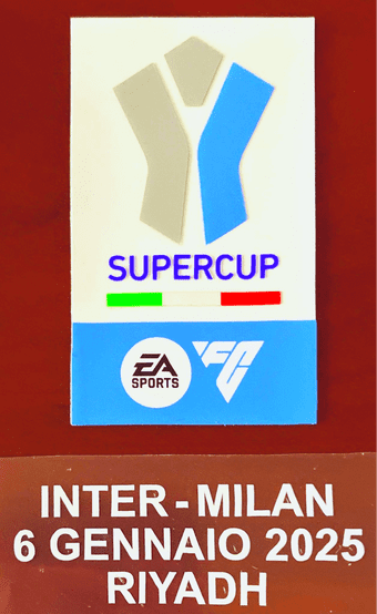 2025 Inter Milan SUPERCOPPA FINAL RIYADH Official Player Issue Match Transfer Details Logo Badge Set