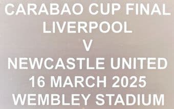 2025 Newcastle United CARABAO CUP  FINAL Match Day Transfer Details Football Logo