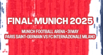 2025 PSG Paris**UCL FINAL MUNICH**Match Day Transfer Details Football Logo