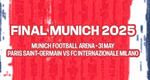 2025 PSG Paris**UCL FINAL MUNICH**Match Day Transfer Details Football Logo