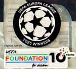 2025 Tottenham Hotspur EUROPA LEAGUE WINNERS Official Player Issue Size Football Badge Patch Set