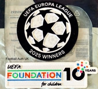 2025 Tottenham Hotspur EUROPA LEAGUE WINNERS Official Player Issue Size Football Badge Patch Set
