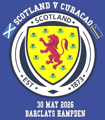 2026 Scotland vs Curacao**WORLD CUP 2026 WARM UP**Replica Match Day Transfer Details Football Logo