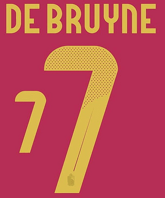 Belgium EURO 2024 Home Shirt 2024-25 DE BRUYNE#7 Adidas Dekographics Football Name Number Set