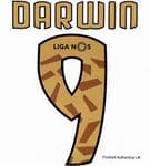 Benfica LIGA NOS Home/Third Shirt 2020-21 DARWIN#9 Official Football Name Number Set