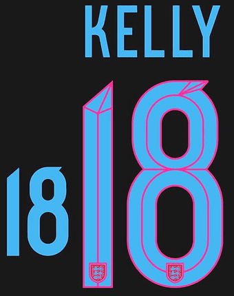 England Women**EURO 2025**Away Shirt 2025-26 KELLY#18 Official Nike PS-Pro Name Number Set