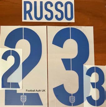 England WOMEN'S WORLD CUP 2023 Home Shirt 2023-24 RUSSO#23 Nike PS-Pro SportingiD Name Number Set