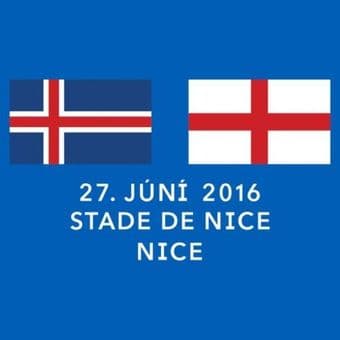 Iceland vs England EURO 2016 Match Transfer Details Chest Football Logo