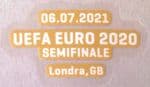 Italy vs Spain**EURO 2021 SEMI FINAL**Official Player Issue Football Match Transfer Details Logo