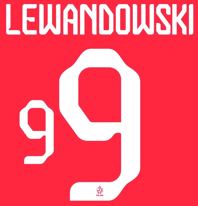 Poland WORLD CUP 2022 Away Shirt 2022-23 LEWANDOWSKI#9 Official Nike PS-Pro  Name Number Set