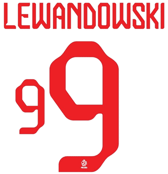 Poland WORLD CUP 2022 Home Shirt 2022-23 LEWANDOWSKI#9 Official Nike PS-Pro Name Number Set