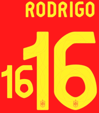 Spain EURO 2024 Home Shirt 2024-25 RODRIGO#16 Official Player Issue Size Name Number Set