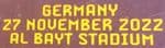 Spain vs Germany**WORLD CUP 2022**Official Player Size Football Match Day Transfer Details Logo