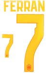 Spain World Cup 2026 Home Shirt 2026-27 FERRAN#7 Official Player Issue Size Name Number Set