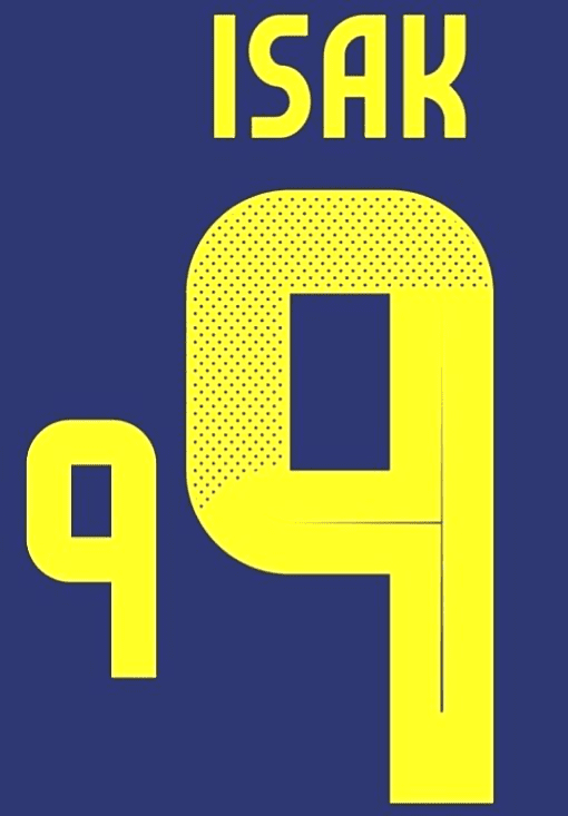 Sweden Away Shirt 2024-25 ISAK 9 Official Player Issue Size Name Number Set