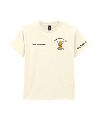 1 HLDRS ADULTS OFF-WHITE T-SHIRT WITH EMBROIDERED LOGOS - BARRY BUDDON 25