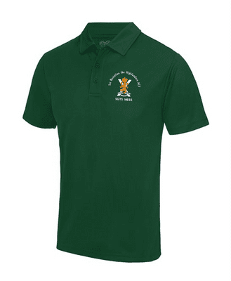 1 HLDRS STGS / OFFICERS MESS ADULTS COOL POLO WITH EMBROIDERED LOGO.