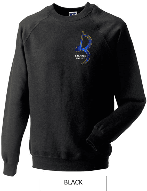 Brandon McPhee Adults Sweatshirt with Left Breast Note DIrect to Film Print
