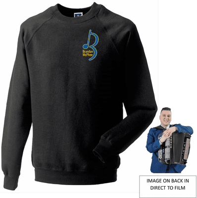 Brandon McPhee Adults Sweatshirt with Left Breast Note Logo & Accordion DTF on Back