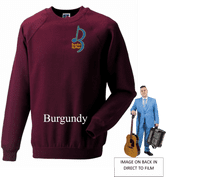 Brandon McPhee Adults Sweatshirt with Left Breast Note Logo & Accordion & Guitar DTF on Back