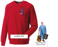 Brandon McPhee Adults Sweatshirt with Left Breast Note Logo & Accordion & Guitar DTF on Back