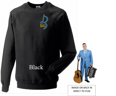 Brandon McPhee Adults Sweatshirt with Left Breast Note Logo & Accordion & Guitar DTF on Back