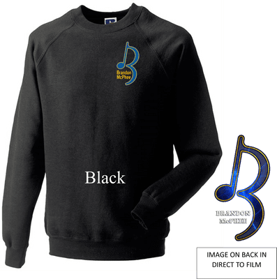 Brandon McPhee Adults Sweatshirt with Left Breast Note Logo & Note DTF on Back