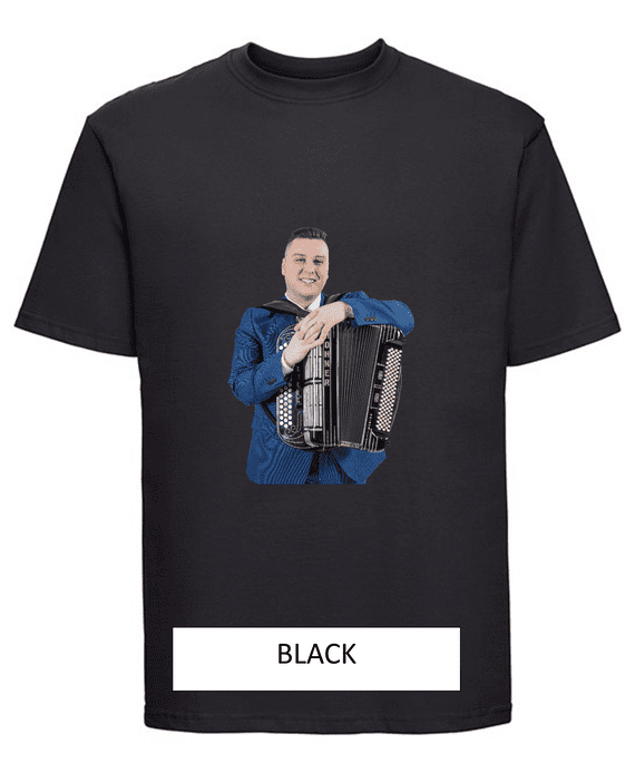 Brandon McPhee Adults T-Shirt with Accordion Direct to Film Print 3XL OR 4XL