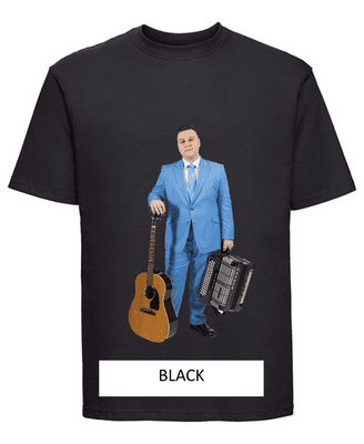 Brandon McPhee Adults T-Shirt with Accordion & Guitar Direct To Film Print