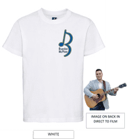 Brandon McPhee Adults T-Shirt with Left Breast Note Logo 3XL OR 4XL & Guitar DTF