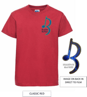 Brandon McPhee Adults T-Shirt with Left Breast Note Logo & Note DTF On Back
