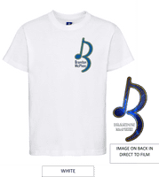 Brandon McPhee Adults T-Shirt with Left Breast Note Logo & Note DTF On Back