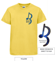 Brandon McPhee Adults T-Shirt with Left Breast Note Logo & Note DTF On Back