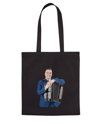 Brandon McPhee Black Shopping Bag with Accordion DTF