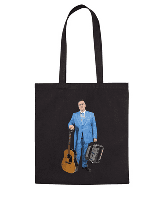 Brandon McPhee Black Shopping Bag with Guitar & Accordion DTF