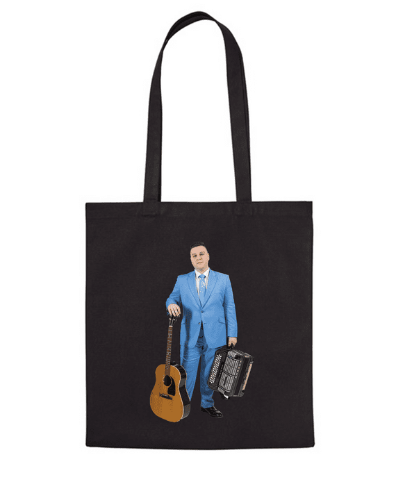 Brandon McPhee Black Shopping Bag with Guitar & Accordion DTF