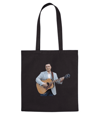 Brandon McPhee Black Shopping Bag with Guitar DTF