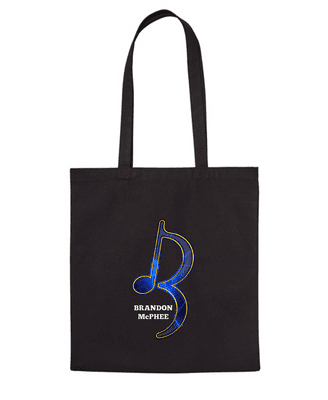 Brandon McPhee Black Shopping Bag with Note DTF