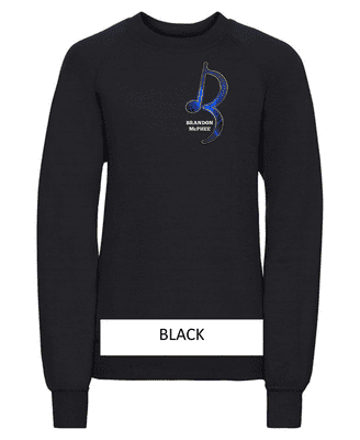 Brandon McPhee Kids Sweatshirt with Left Breast Note Direct To Film Print