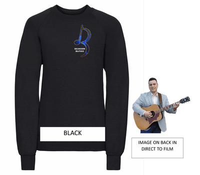Brandon McPhee Kids Sweatshirt with Left Breast Note Logo & Guitar DTF on Back