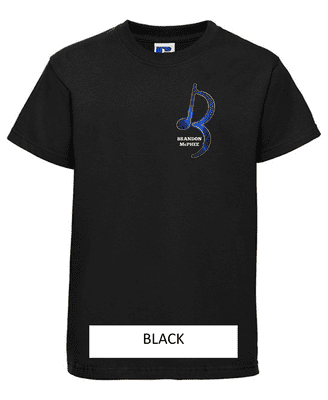 Brandon McPhee Kids T-Shirt with Left Breast Note DIrect to Film Print