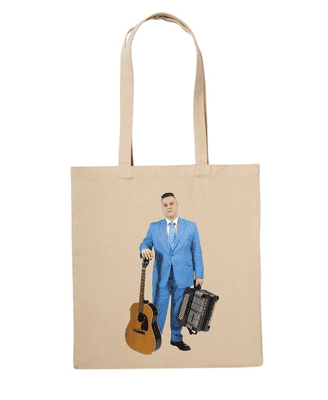 Brandon McPhee Natural Shopping Bag with Guitar & Accordion DTF