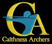 CAITHNESS ARCHERS ADULT ZIPPED HOODIE WITH EMBROIDERED LOGO