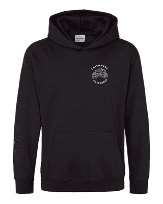CAITHNESS AUTOCROSS BLACK PULLOVER HOODIE WITH  LEFT BREAST EMBROIDERY